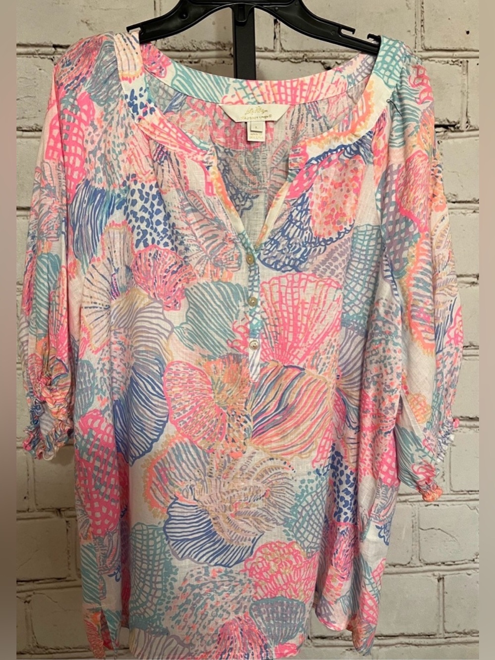 Lilly Pulitzer Roar of the seas blouse sz L